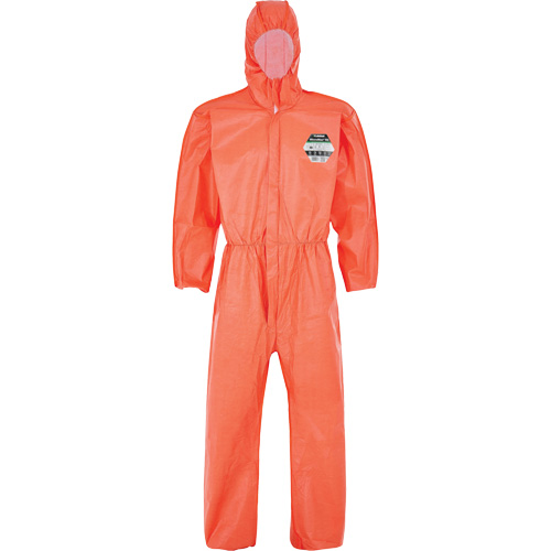 MicroMax&reg; NS Coverall with Elastic Hood, Cuffs, Waist & Ankles, Small, Orange, Microporous Equipex