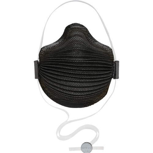AirWave M Series Black Disposable Masks with SmartStrap&reg; & Nose Flange, N95, NIOSH Certified, Medium/Large Equipex