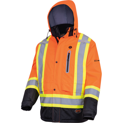 5407 Manteau de s&eacute;curit&eacute; imperm&eacute;able, isol&eacute;e et chauff&eacute;e, Hommes, Petit, Orange haute visibilit&eacute; Equipex