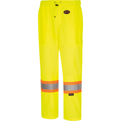 5999PW Pantalon de s&eacute;curit&eacute; routi&egrave;re pour femmes, Polyester, T-petit, Jaune lime haute visibilit&eacute; Equipex