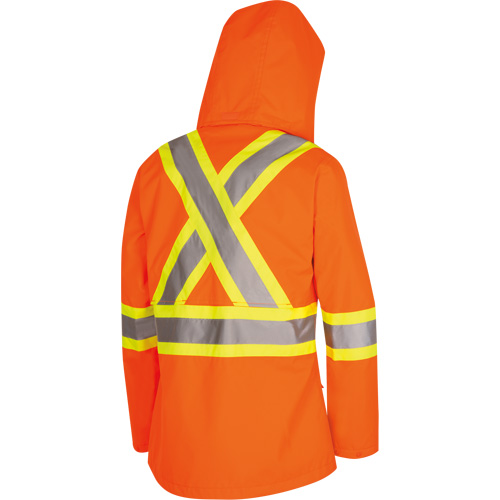 5626W The Rock Women's 300D  Quilted Safety Parka, Polyester/Polyurethane, High Visibility Orange, X-Small Equipex