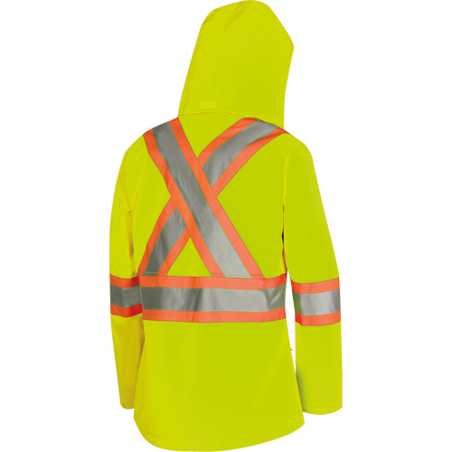 5628W The Rock Women's 300D  Quilted Safety Parka, Polyester/Polyurethane, High Visibility Lime-Yellow, X-Small Equipex