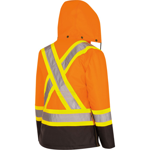 5020BBW Manteau 7 en 1 imperm&eacute;able pour femmes avec capuchon, Polyester/Polyur&eacute;thane, Orange haute visibilit&eacute;, T-petit Equipex