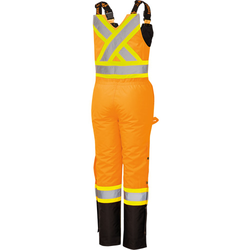 5040BBW Women's High-Visibility Waterproof Safety Overalls, Polyester, X-Small, Black/High Visibility Orange Equipex