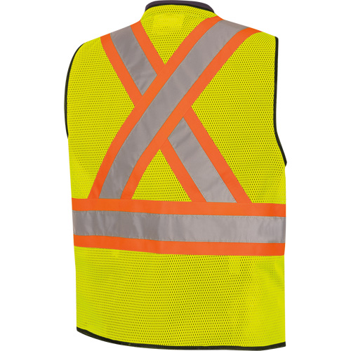 6895 Veste de s&eacute;curit&eacute; haute visibilit&eacute; bicolore avec fermeture &agrave; glissi&egrave;re sur tout le devant, Noir/Jaune lime haute visibilit&eacute;, 2T-Grand/3T-Grand, Polyester Equipex