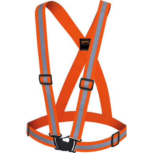 5496 High-Visibility Safety Sash, High Visibility Orange, Silver Reflective Colour, One Size Equipex