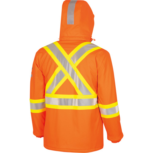 5884 Flash-Gard&reg; FR/Arc-Rated Waterproof Jacket with Hood, Small, High Visibility Orange, 51 cal/cm² Equipex