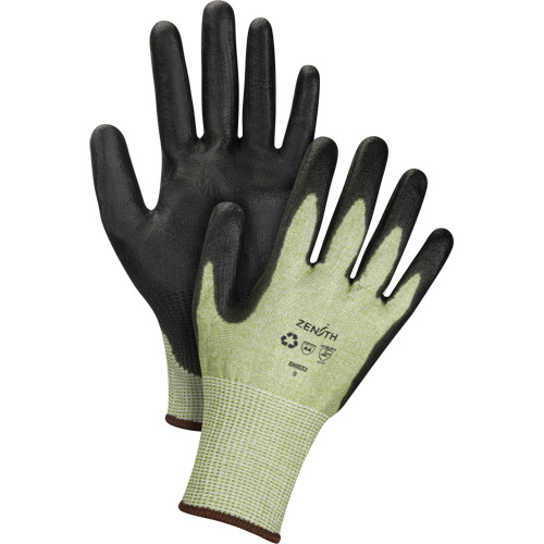 Gants &eacute;lastiques &eacute;cologiques sans coutures r&eacute;sistants &agrave; la coupe, Taille 8, Calibre 13, Rev&ecirc;tement Polyur&eacute;thane, Enveloppe en PEHP/rPET, ASTM ANSI niveau A4 Equipex