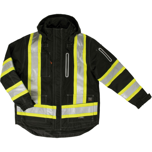 Ripstop 4-in-1 Safety Jacket, Polyester, Black, Small Equipex