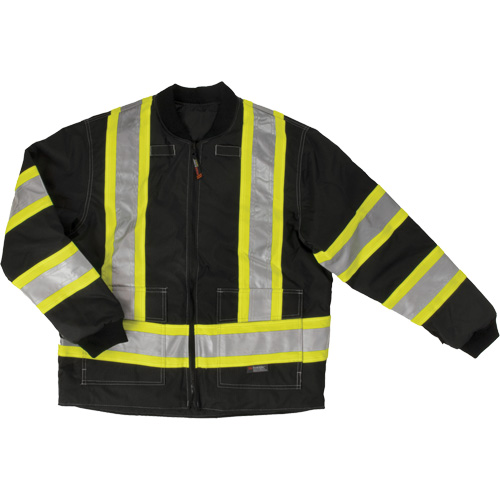 Ripstop 4-in-1 Safety Jacket, Polyester, Black, Small Equipex