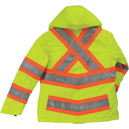 Womens Insulated Flex Safety Jacket, Polyester, High Visibility Lime-Yellow, X-Small Equipex