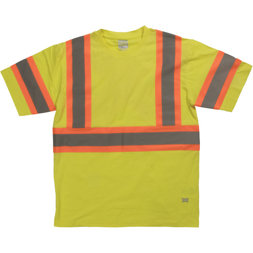 Chemise de s&eacute;curit&eacute; &agrave; manches courtes, Coton, T-petit, Jaune lime haute visibilit&eacute; Equipex