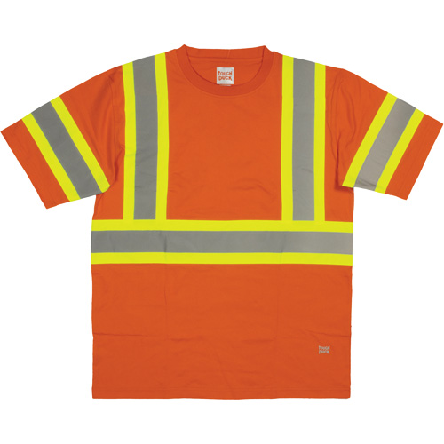 Short Sleeve Safety T-Shirt, Cotton, X-Small, High Visibility Orange Equipex