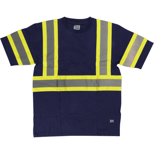 Short Sleeve Safety T-Shirt, Cotton, X-Small, Navy Blue Equipex