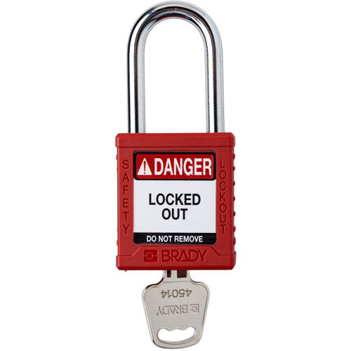 Velocity Lockout Padlock, Red, Keyed Different, Nylon, 1-1/2" Width Equipex