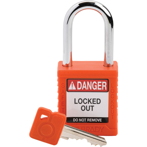 Velocity Lockout Padlock, Orange, Keyed Different, Nylon, 1-1/2" Width Equipex
