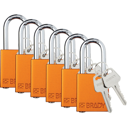 Cadenas de s&eacute;curit&eacute;, Cadenas de s&eacute;curit&eacute;, Cl&eacute;s diff&eacute;rentes, Aluminium, Largeur de 1-1/2" Equipex