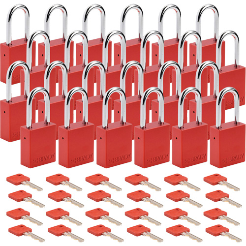 Lockout Padlock, Safety Padlock, Keyed Different, Aluminum, 1-1/2" Width Equipex