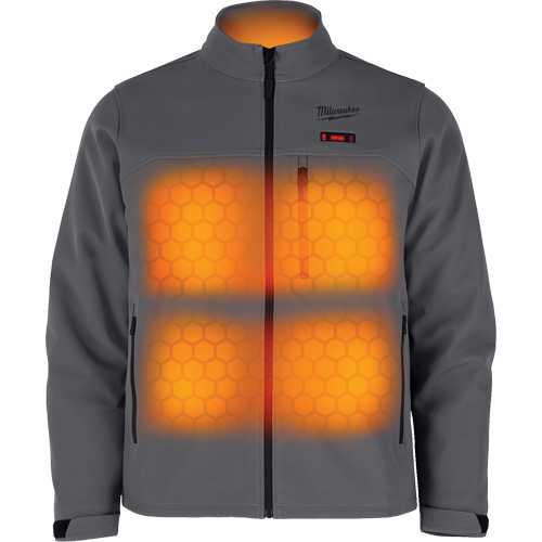 Manteau chauffante M12 ToughShell (manteau seulement), Hommes, Moyen, Gris Equipex