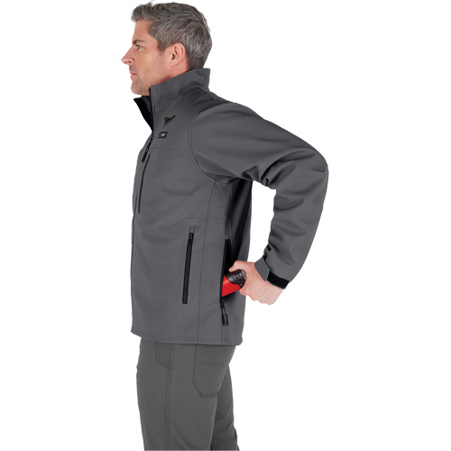 Manteau chauffante M12 ToughShell (manteau seulement), Hommes, Moyen, Gris Equipex