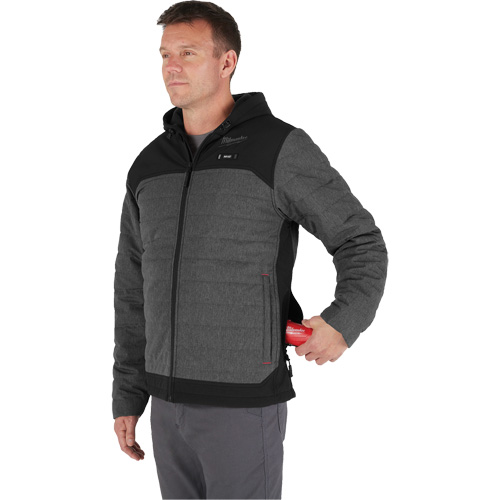 M12 Heated Quietshell Jacket with Battery, Men's, Small, Grey Equipex