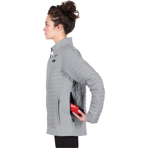Manteau chauffant M12 Axis avec pile, Femmes, 2T-Grand, Gris Equipex
