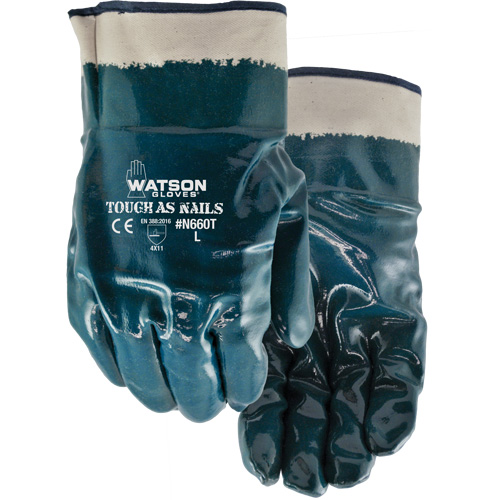 Gants r&eacute;sistants aux produits chimiques Tough-As-Nails, Taille T-Grand, Coton/Nitrile Equipex