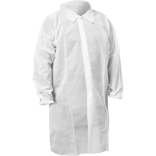 KleenGuard KGA10 Lab Coat, Medium, White Equipex