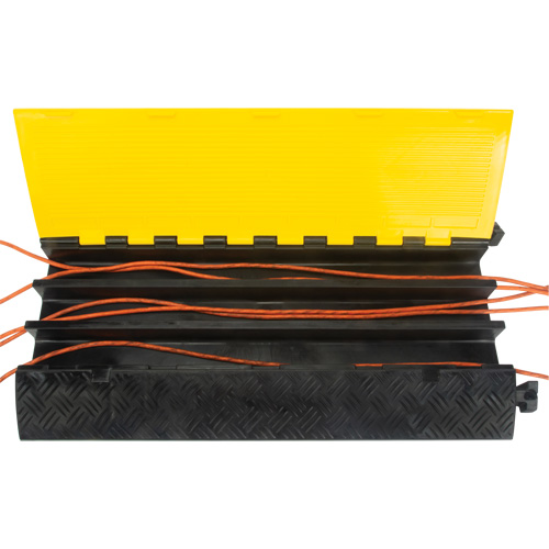 Polyurethane Cable Protector, 3 Channels, 35.43" L x 19.69" W x 3" H Equipex