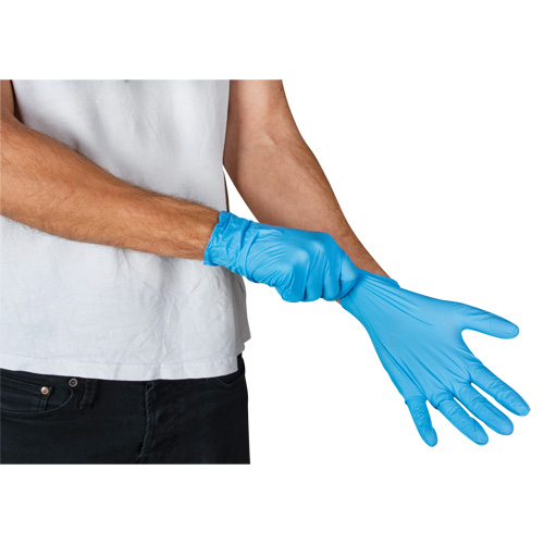Emballages de gants jetables pour machine distributrice, Petit, Nitrile, 4,5 mils, Sans poudre, Bleu, Classe 2 Equipex