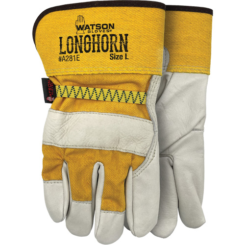 Longhorn Gloves, Large, Grain Cowhide Palm Equipex