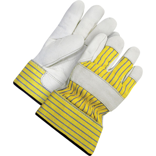Lined Fitter's Gloves with Safety Cuff, 2X-Large, Grain Cowhide Palm, Acrylic-Pile Inner Lining Equipex