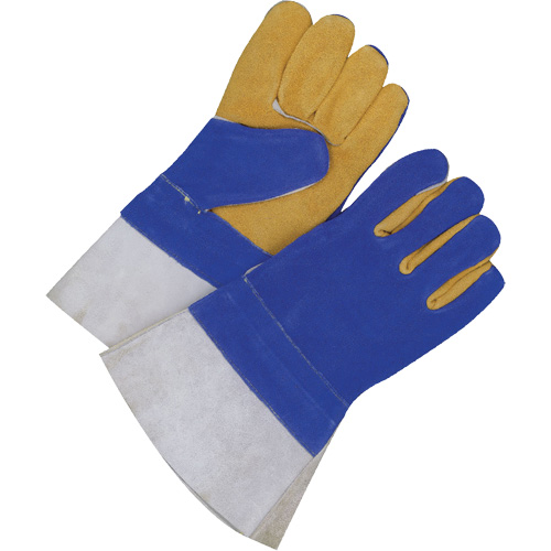 Gants pour soudeur doubl&eacute;s avec poignet de 5", Cuir de vache refendu, Taille 2T-Grand Equipex