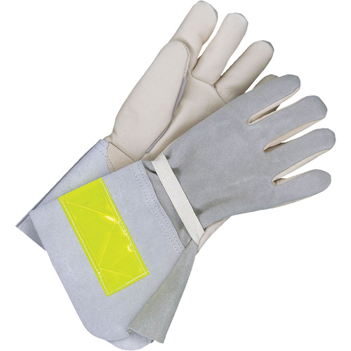 Lined Utility Gloves with 5" Cuff, Grain Cowhide, Size 10 Equipex