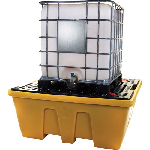 Palette de d&eacute;versements IBC, Capacit&eacute; de d&eacute;versement 333 gal. US, 66" x 66" x 27,5" Equipex