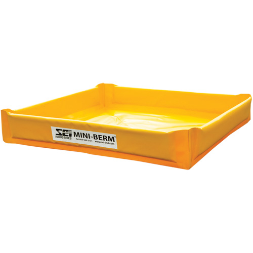 Berme de confinement compacte Mini-Berm en PVC jaune, Capacit&eacute; 60 gal. US, 4' la x 4' lo x 6" h Equipex