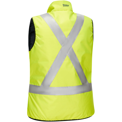 Veste bouffante, enveloppante et r&eacute;versible avec X au dos Bisley pour femmes, Jaune lime haute visibilit&eacute;, 3T-Grand, Polyester Equipex