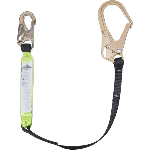 SA-6402-4 Shock Absorbing Lanyard, 4', Form Hook Center, Snap Hook Leg Ends, Polyester Equipex