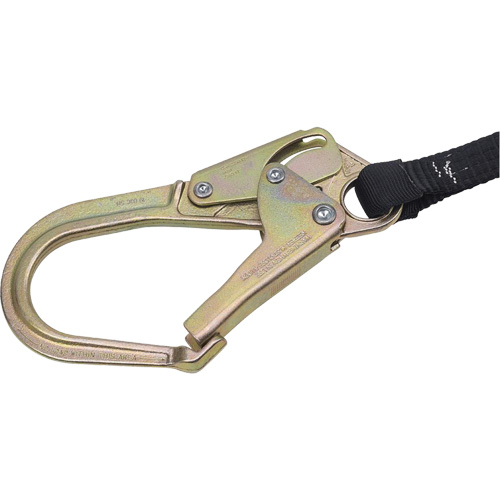SA-6402-4 Shock Absorbing Lanyard, 4', Form Hook Center, Snap Hook Leg Ends, Polyester Equipex