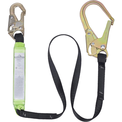 SA-6402-6 Shock Absorbing Lanyard, 6', Form Hook Center, Snap Hook Leg Ends, Polyester Equipex
