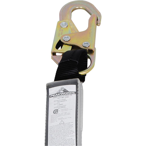 SA-54000-6 Shock Absorbing Lanyard, 6', Snap Hook Center, Snap Hook Leg Ends, Polyester Equipex