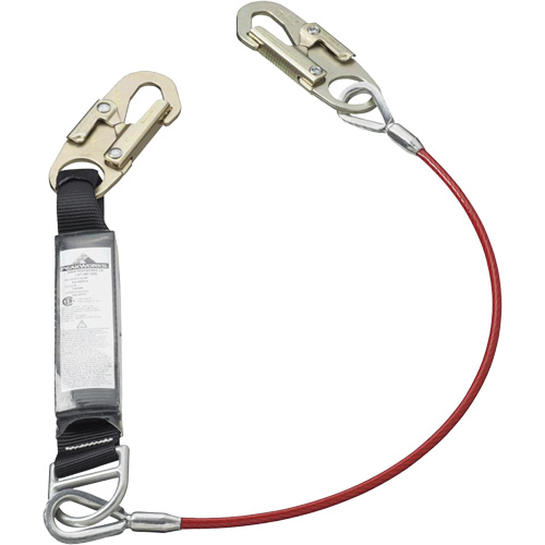 SA-5500-6 Shock Absorbing Lanyard, 6', Snap Hook Center, Snap Hook Leg Ends, Galvanized Steel Equipex