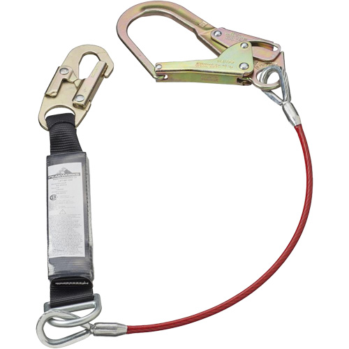 SA-5502-6 Shock Absorbing Lanyard, 6', Form Hook Center, Snap Hook Leg Ends, Galvanized Steel Equipex