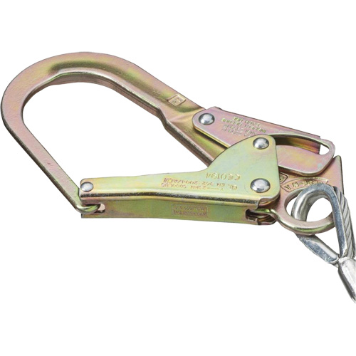 SA-5502-6 Shock Absorbing Lanyard, 6', Form Hook Center, Snap Hook Leg Ends, Galvanized Steel Equipex