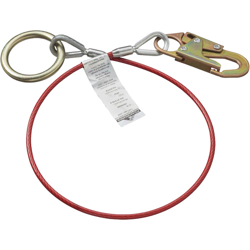 AS-21210-6 6' Cable Anchor with Snap Hook & O-Ring, Sling, Temporary Use Equipex