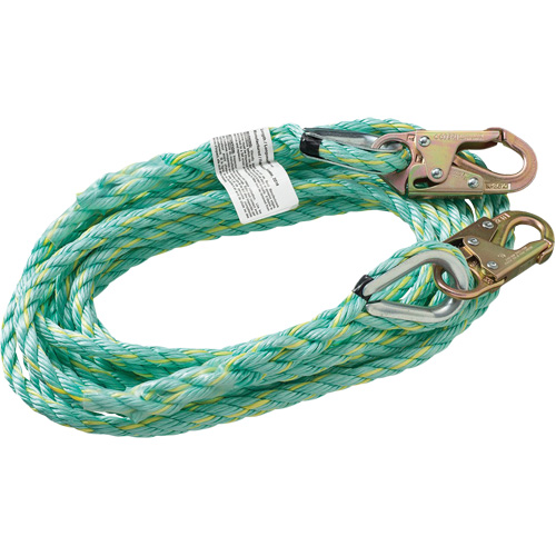 VL-1122-100 Cordage de s&eacute;curit&eacute; vertical avec crochet mousqueton d'ancrage, Copolym&egrave;re Equipex
