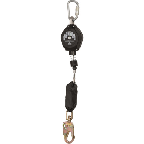 SRL-73302-10LE Cordage de s&eacute;curit&eacute; autor&eacute;tractable, 10', Acier galvanis&eacute;, Pivotant Equipex