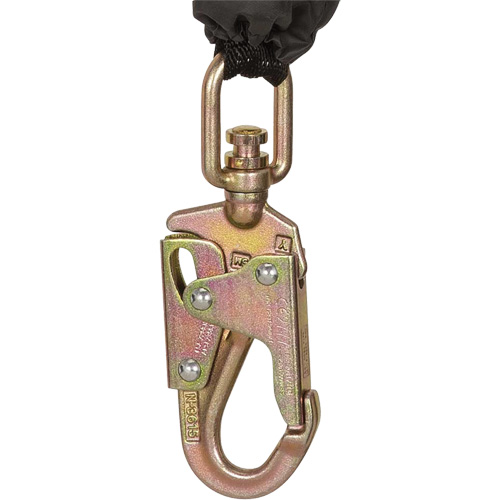 SRL-73302-10LE Cordage de s&eacute;curit&eacute; autor&eacute;tractable, 10', Acier galvanis&eacute;, Pivotant Equipex
