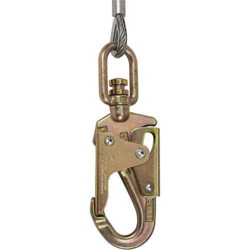 SRL-73302-20LE Cordage de s&eacute;curit&eacute; autor&eacute;tractable, 20', Acier galvanis&eacute;, Pivotant Equipex