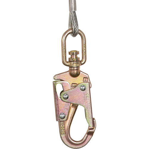 SRL-73302-60LE Cordage de s&eacute;curit&eacute; autor&eacute;tractable, 60', Acier galvanis&eacute;, Pivotant Equipex